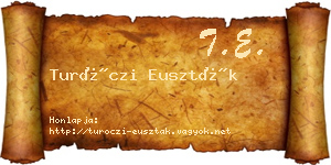 Turóczi Euszták névjegykártya